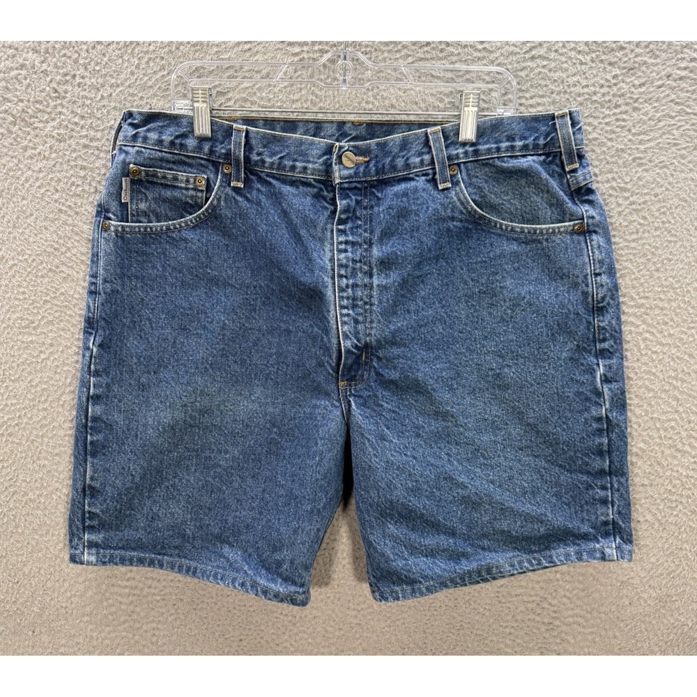 Vintage Carhartt Shorts Mens 40 Blue Denim Jorts Workwear Grunge Y2K B26 DST *